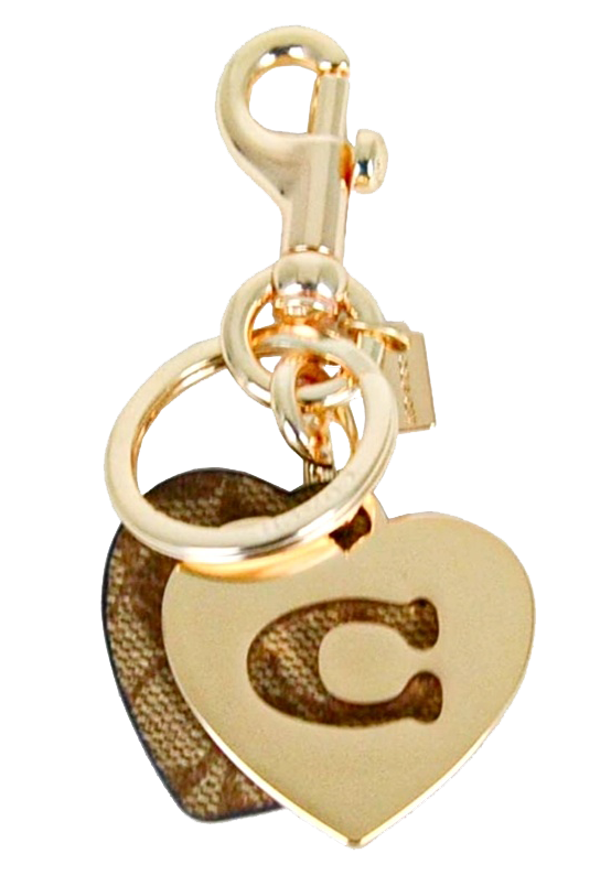 Llavero Coach Signature Hearts Key Ring - Khaki