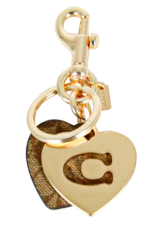 Llavero Coach Signature Hearts Key Ring - Khaki