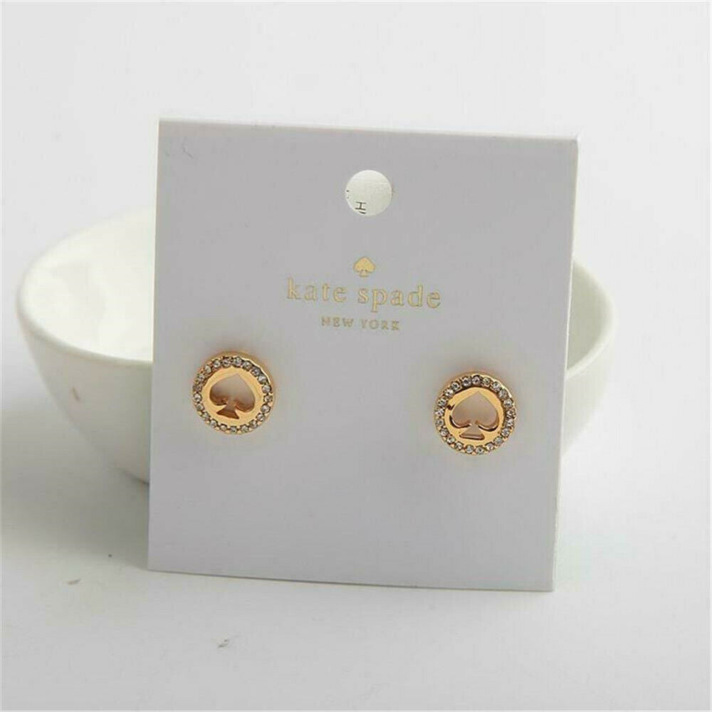 Aretes Kate Spade Spot The Spade Pave Halo Spade Studs Dorados