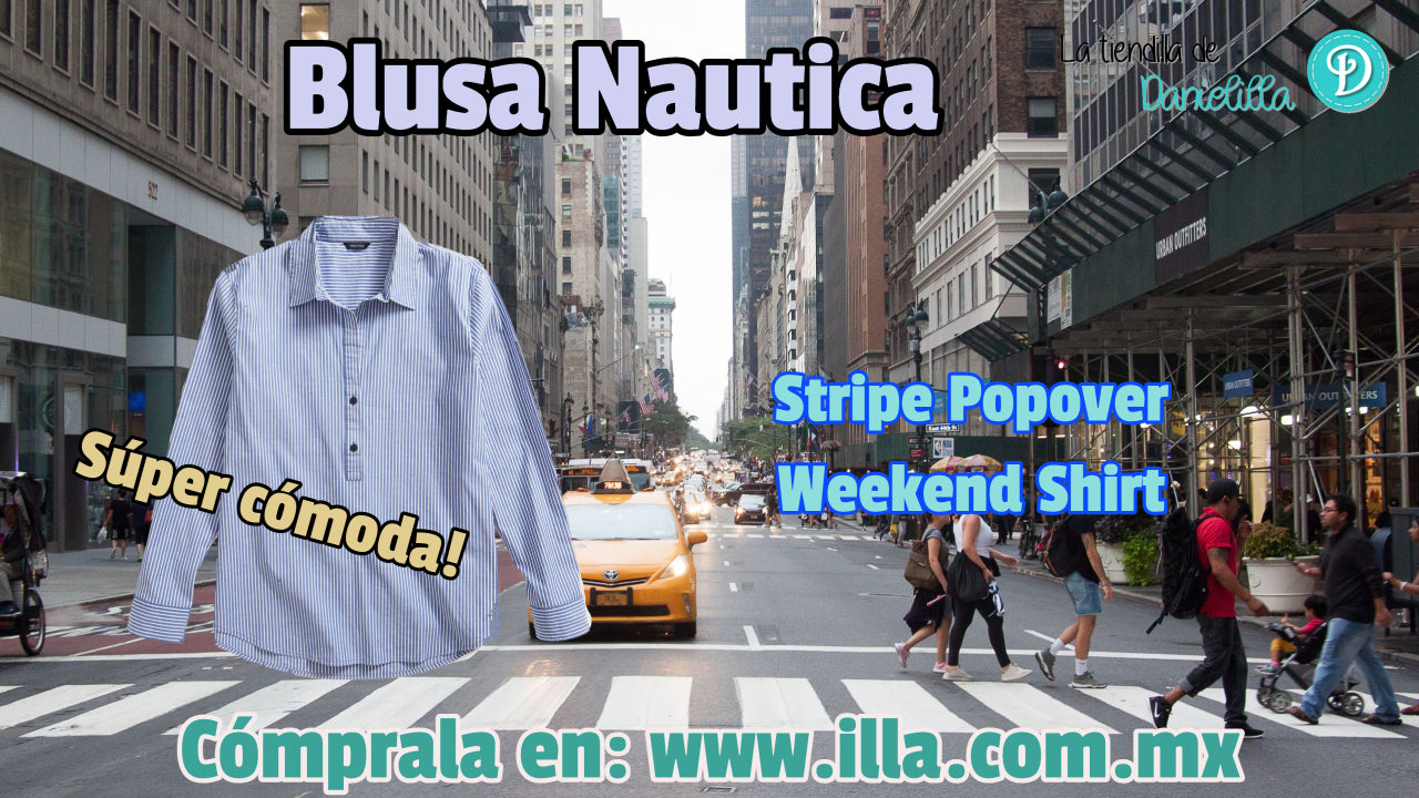 Blusa Nautica Mujer Stripe Popover Weekend Shirt
