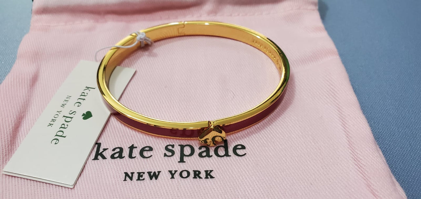 Pulsera Kate Spade Everyday Spade Thin Enamel Bangle Rosa Brillante